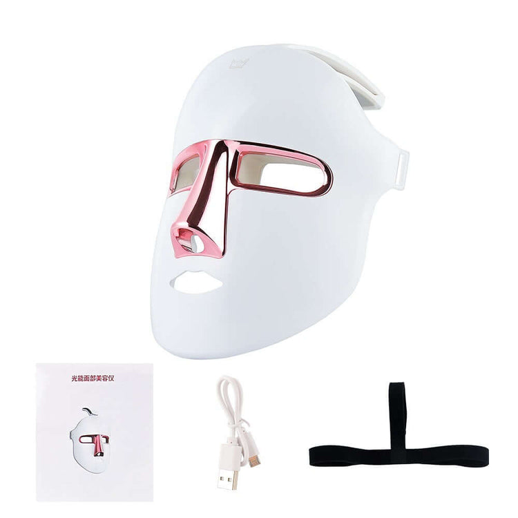 HelloSophia-J Rejuvenation Face Mask with Rose Gold accents, USB rechargeable, for 7 Color Light therapy.